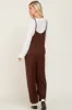 Brown Sleeveless Pocketed Wide Leg Maternity Jumpsuit sold by Pinkblush