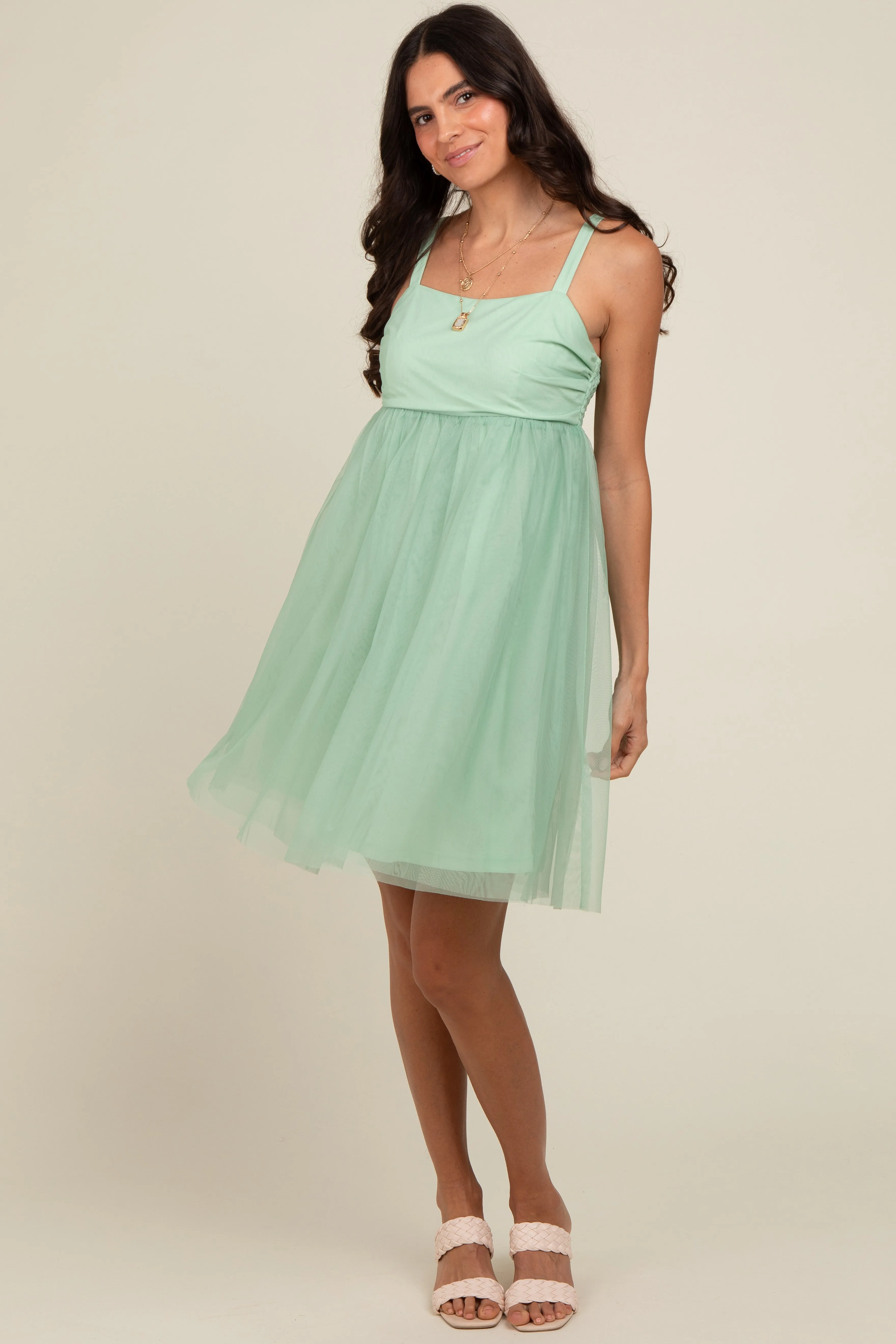 Light Olive Tulle Skirt Dress sold by Pinkblush product image thumbnail 2
