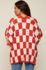 Rust Checkered Print Oversized Maternity Cardigan sold by Pinkblush