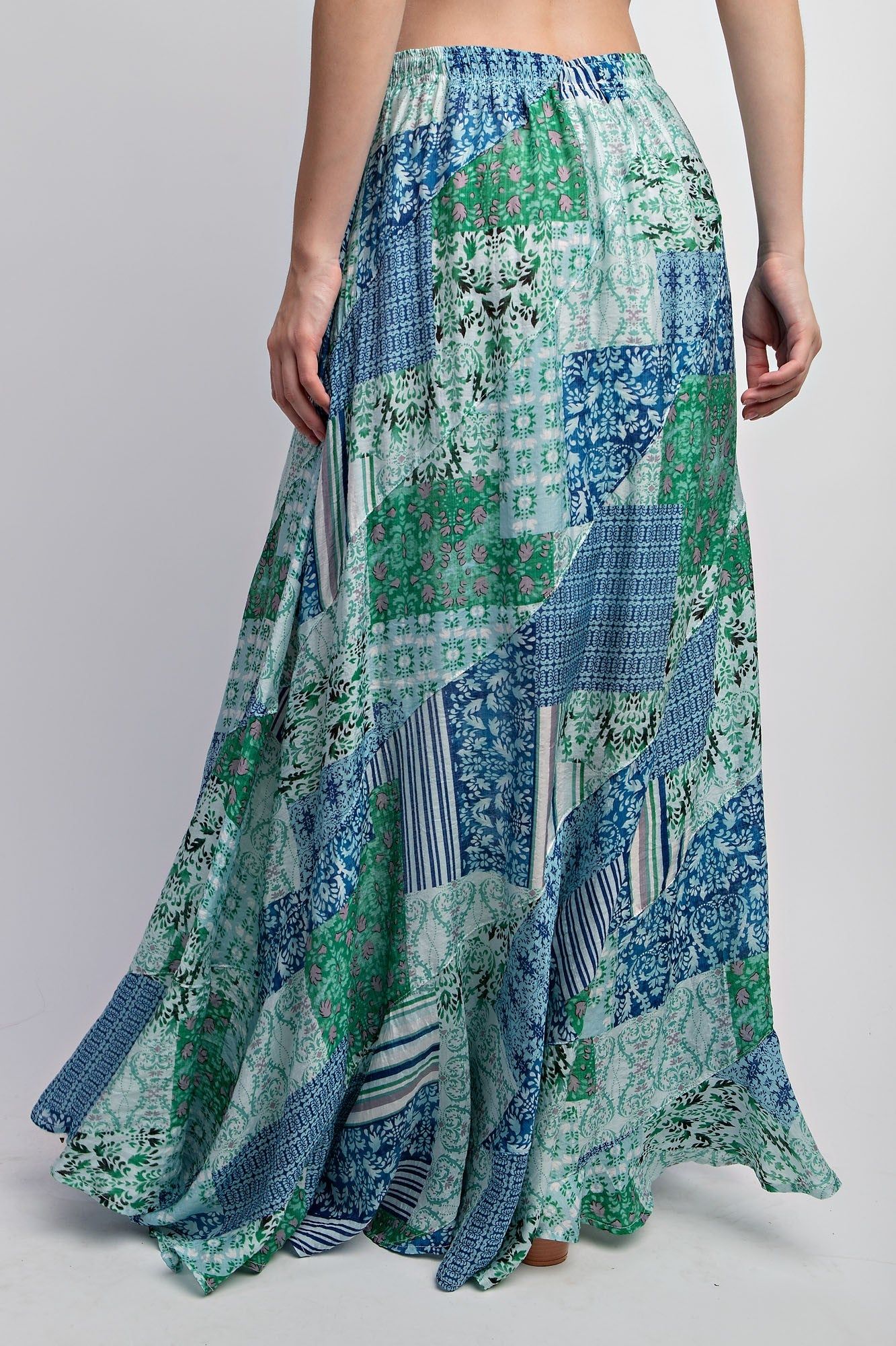 Green Printed Maxi Woven Skirt sold by Pinkblush product image thumbnail 3