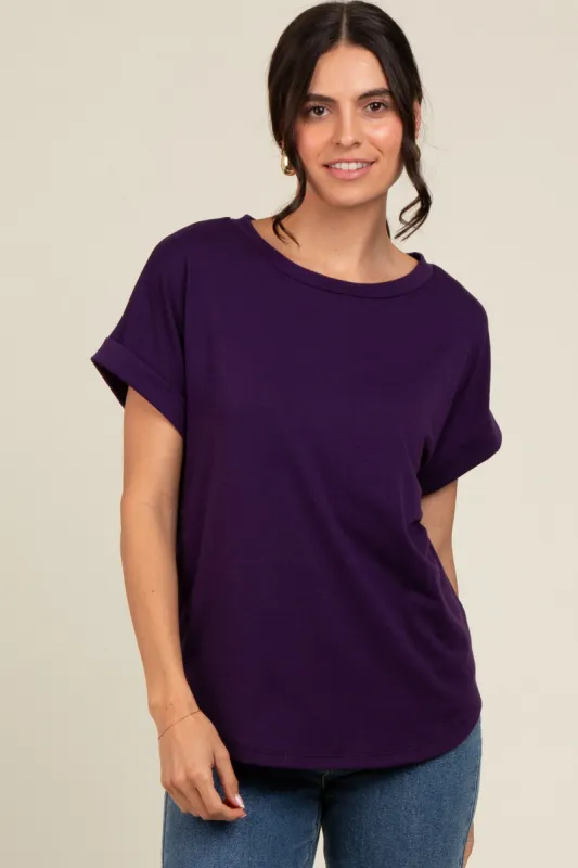 Purple Cuff Sleeve Top sold by Pinkblush