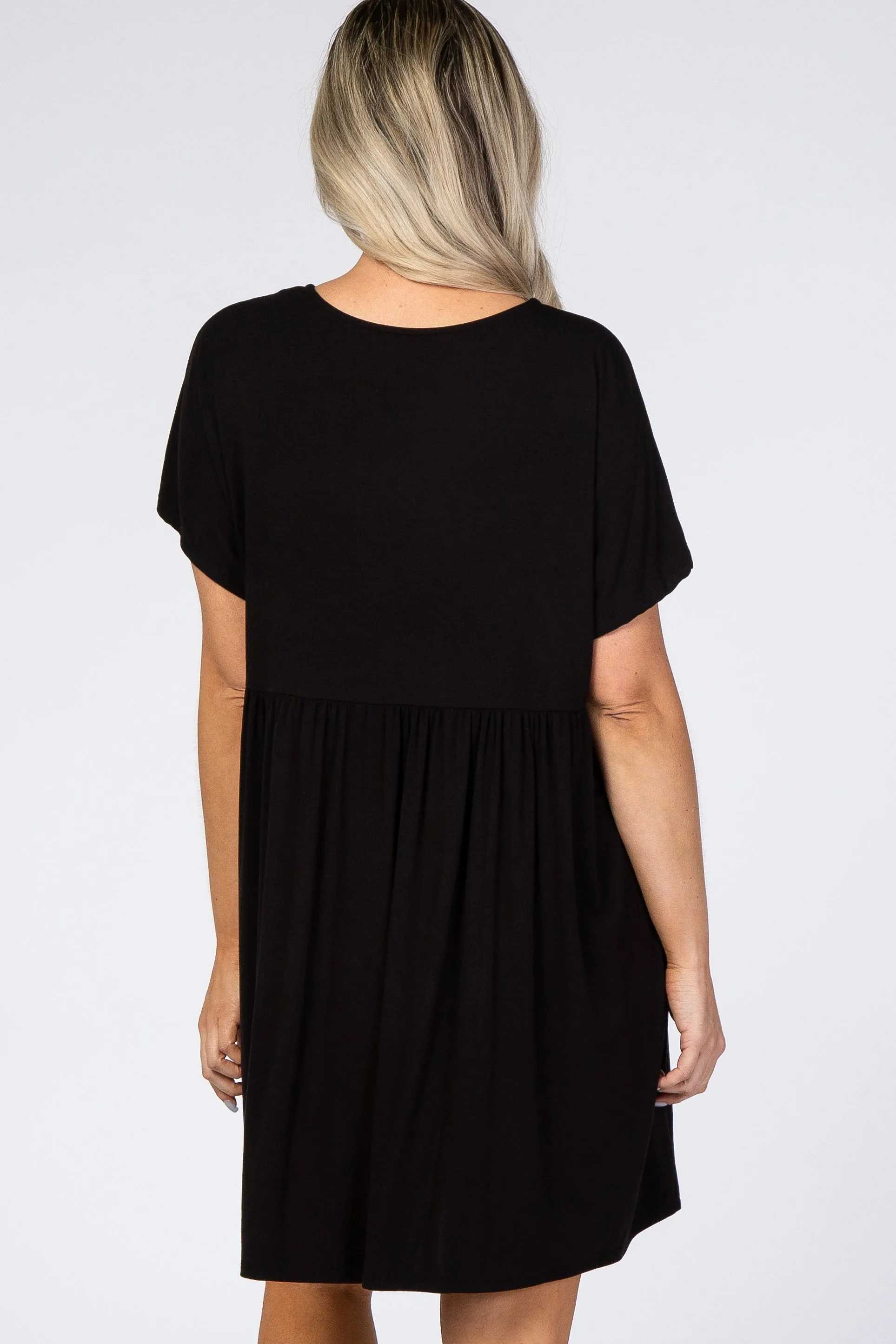 Black V-Neck Dolman Maternity Dress sold by Pinkblush product image thumbnail 3