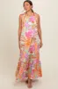 Pink Floral Shoulder Tie Empire Maternity Maxi Dress sold by Pinkblush