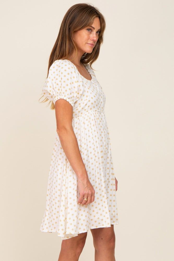 Yellow Floral Dotted Button Front Dress sold by Pinkblush product image thumbnail 2