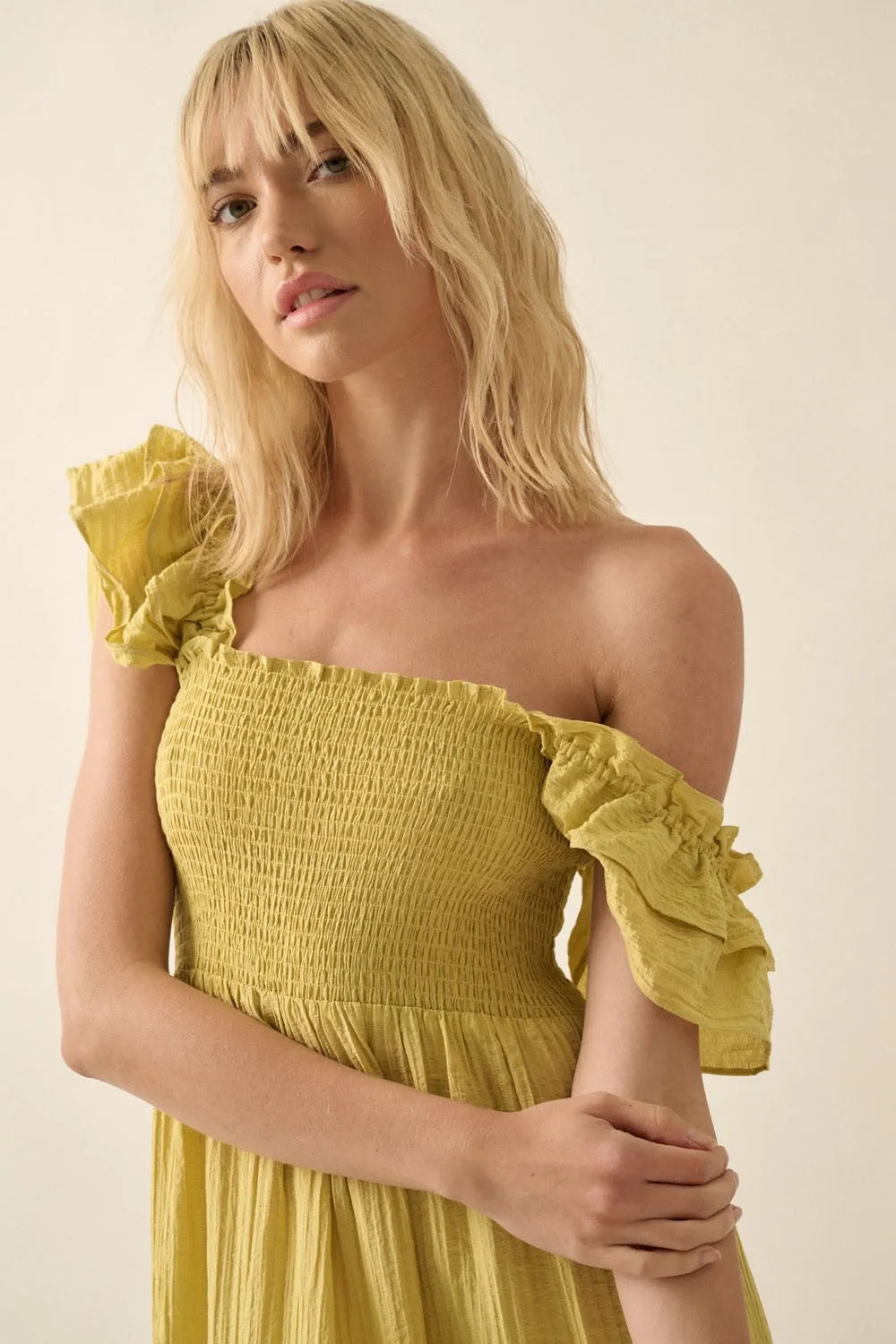 Sage Floral Print V-Neck Maxi Dress sold by Pinkblush