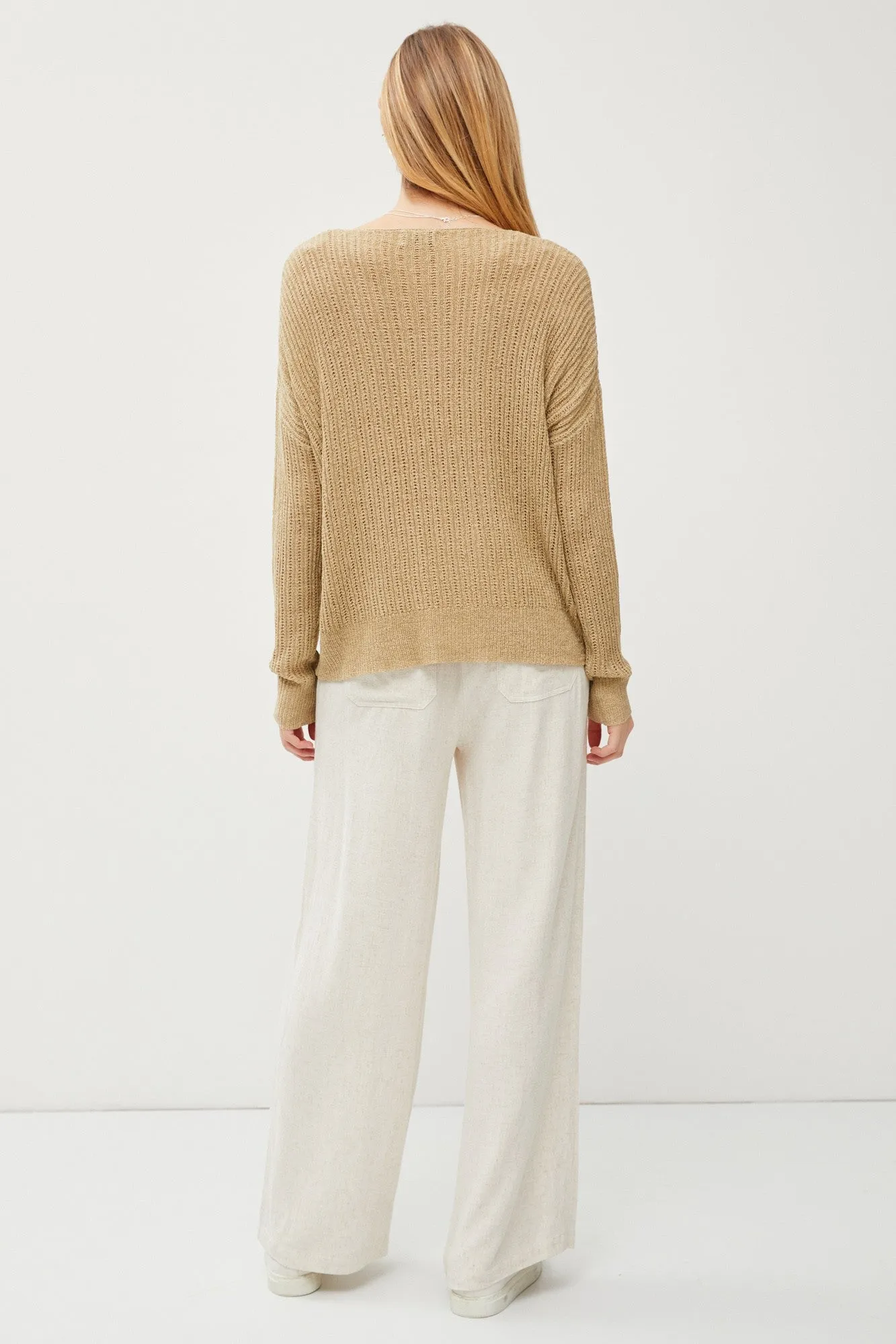 Olive Knit V-Neck Long Sleeve Top sold by Pinkblush product image thumbnail 3