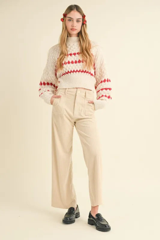 Beige Mixed Corduroy With Pocket Pants sold by Pinkblush