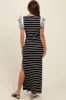 Black Ivory Striped Maxi Dress with Scoop Neck sold by Pinkblush
