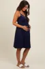 Navy Drop Front Maternity Nursing Dress sold by Pinkblush