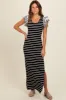 Black Ivory Striped Maxi Dress with Scoop Neck sold by Pinkblush