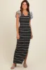 Black Ivory Striped Maxi Dress with Scoop Neck sold by Pinkblush