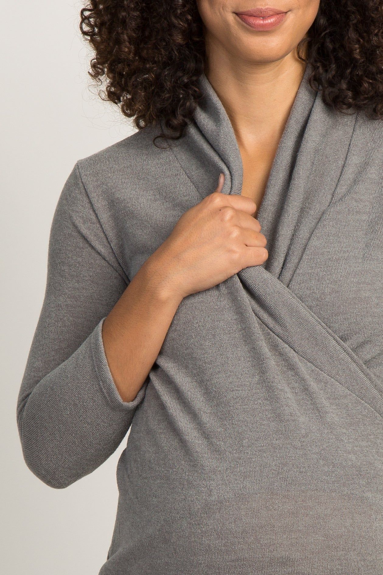 Mocha Solid Knit Maternity/Nursing Top sold by Pinkblush product image thumbnail 5