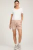 Beige Vintage Wash Maternity Drawstring Shorts sold by Pinkblush