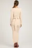 Cream Rib Knit Long Sleeve Maternity Maxi Dress sold by Pinkblush