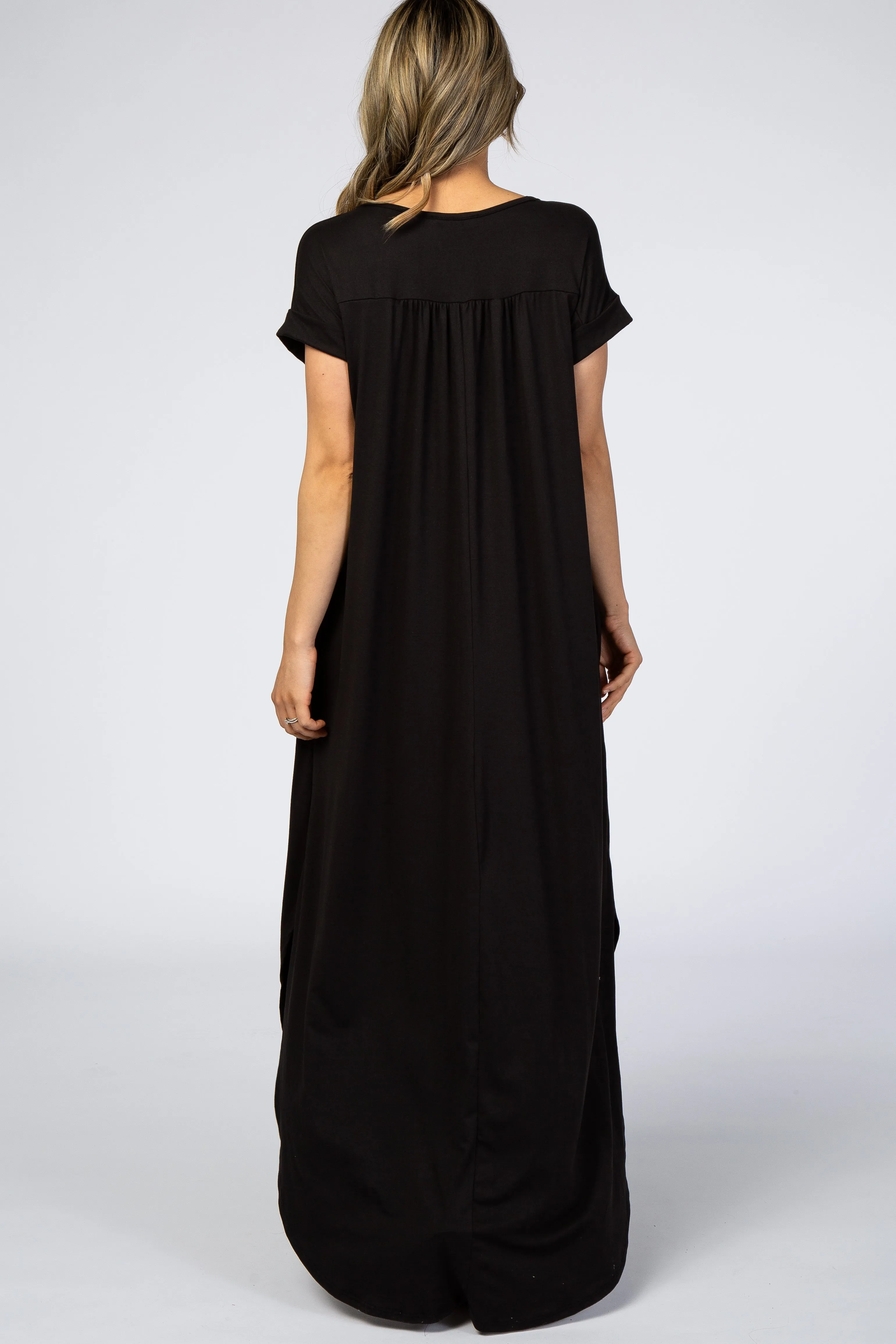 Black Side Slit Maxi Dress sold by Pinkblush product image thumbnail 3