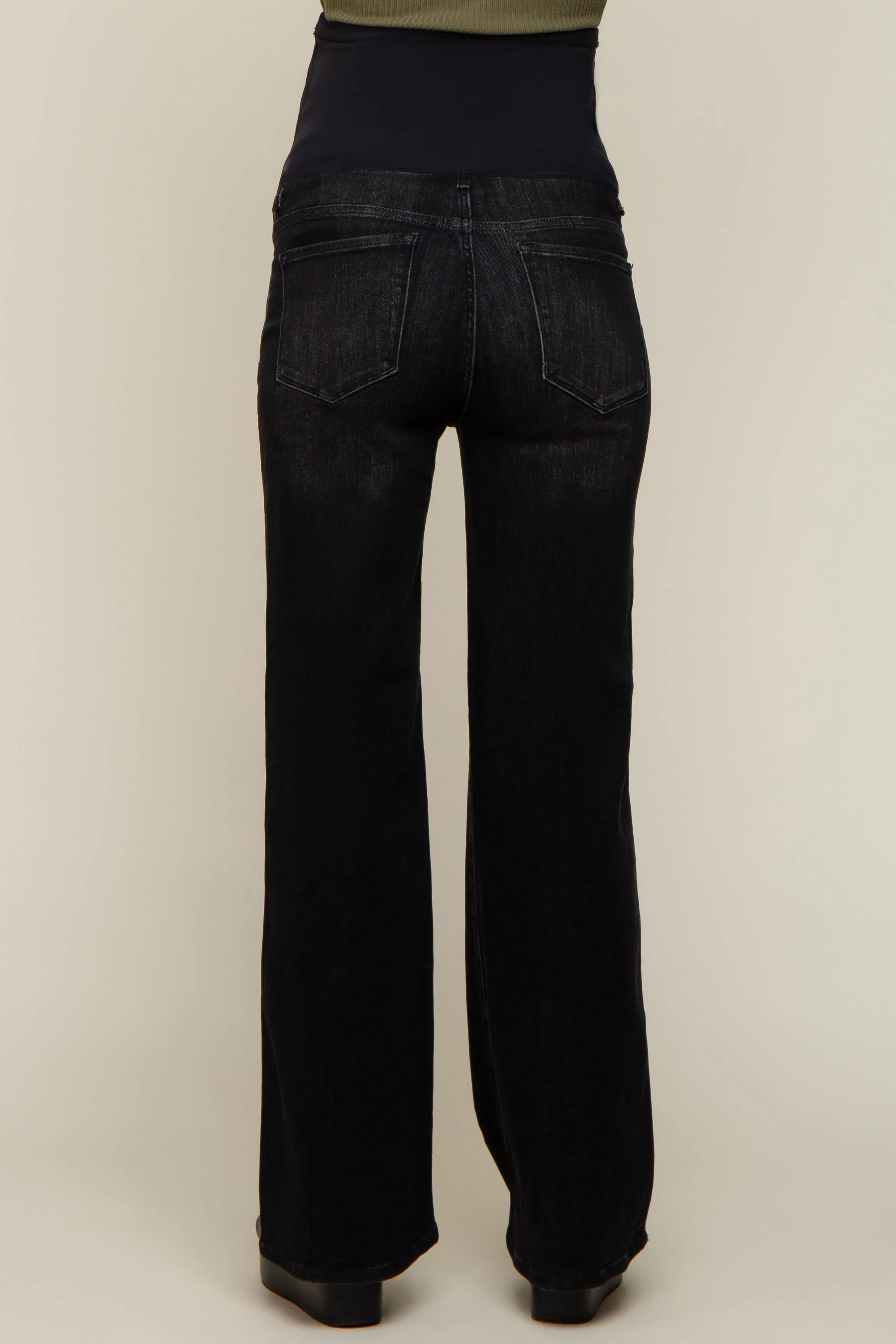 Black Faded Flare Leg Maternity Jeans sold by Pinkblush product image thumbnail 4