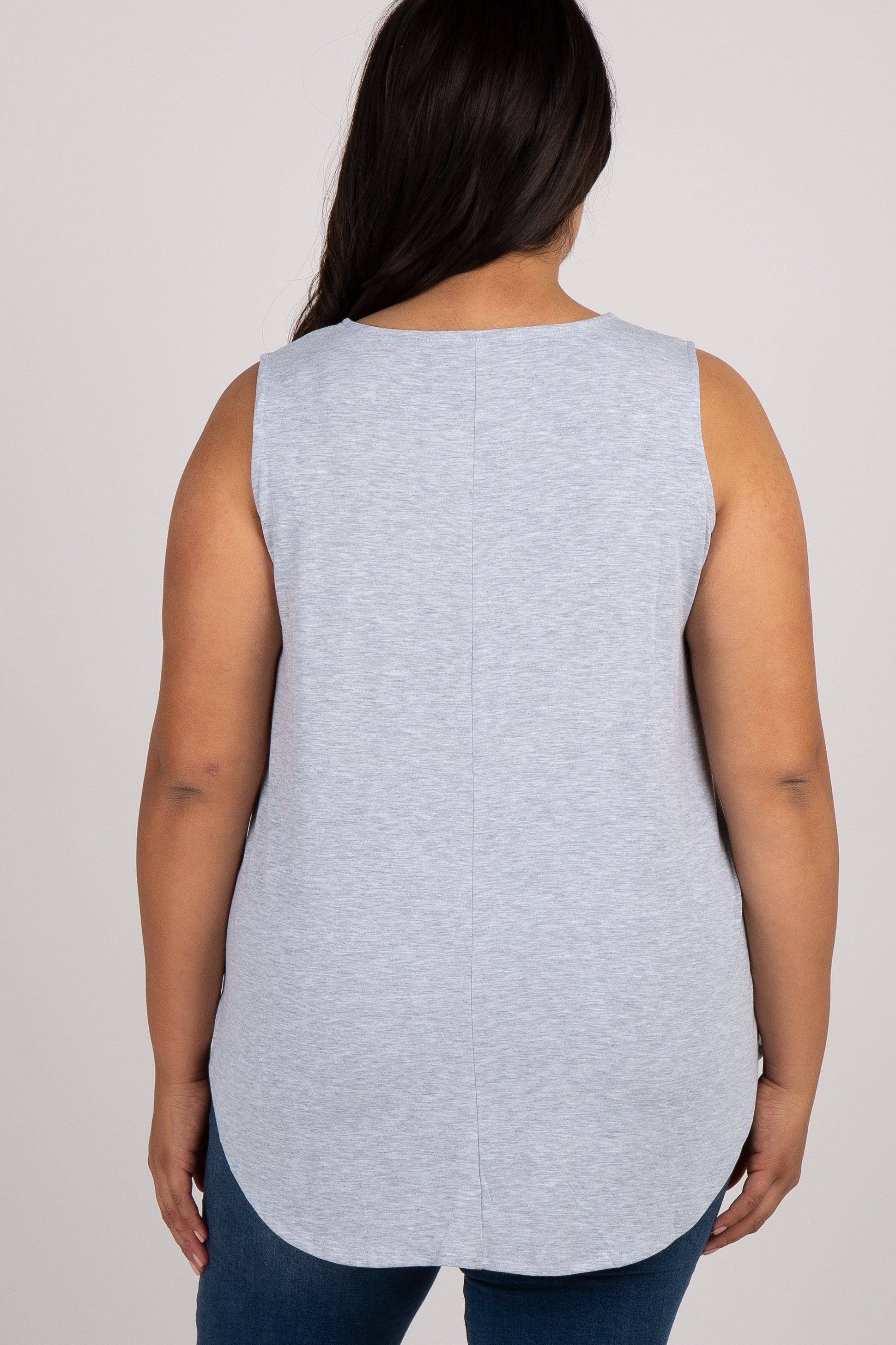 Heather Grey Basic Sleeveless Plus Top sold by Pinkblush product image thumbnail 3