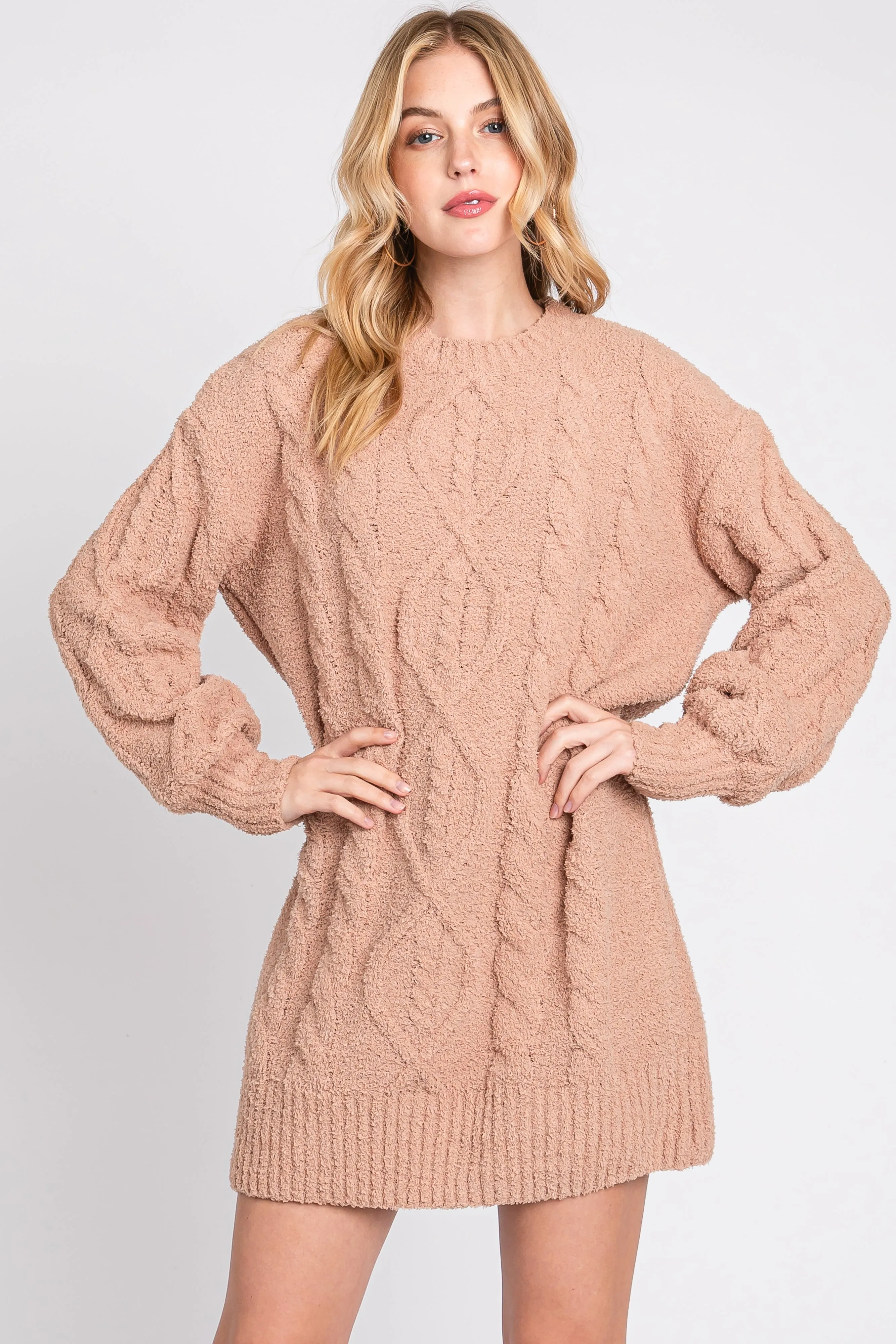 Camel Soft Knit Sweater Dress sold by Pinkblush product image thumbnail 2