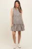 Black Gingham Button Front Collared Maternity Dress sold by Pinkblush