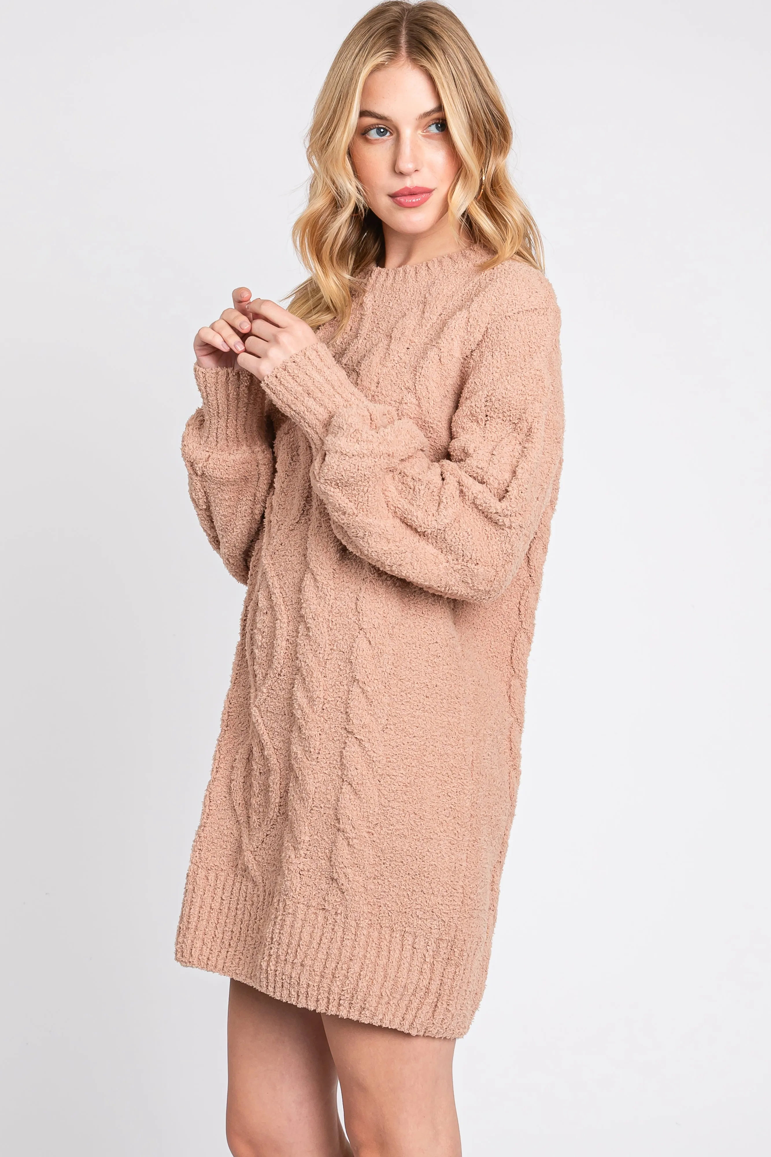Camel Soft Knit Sweater Dress sold by Pinkblush product image thumbnail 3