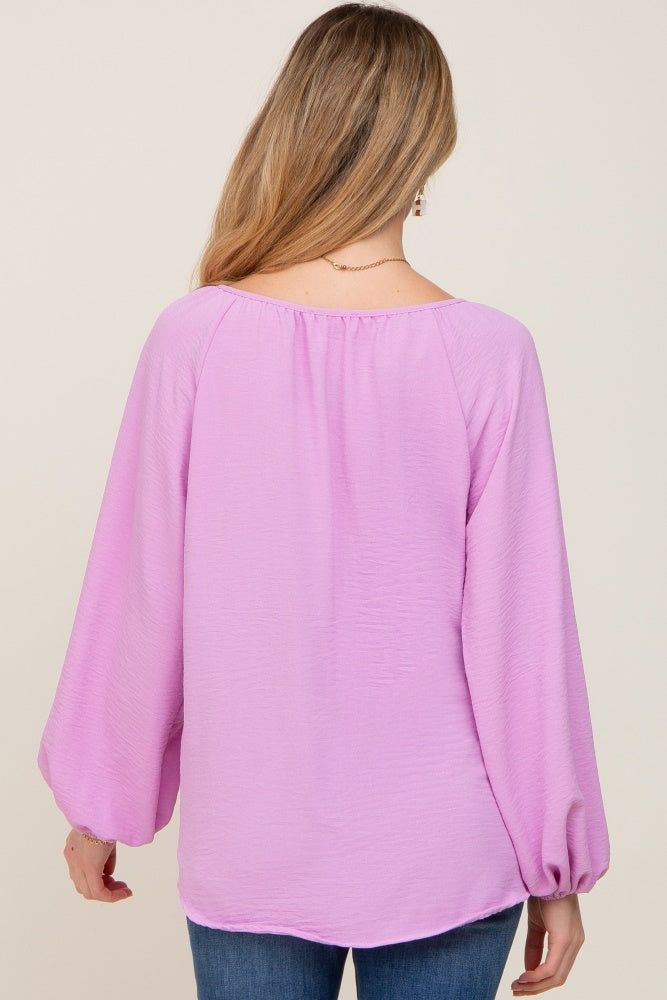 Lavender Long Puff Sleeve Maternity Blouse sold by Pinkblush product image thumbnail 3