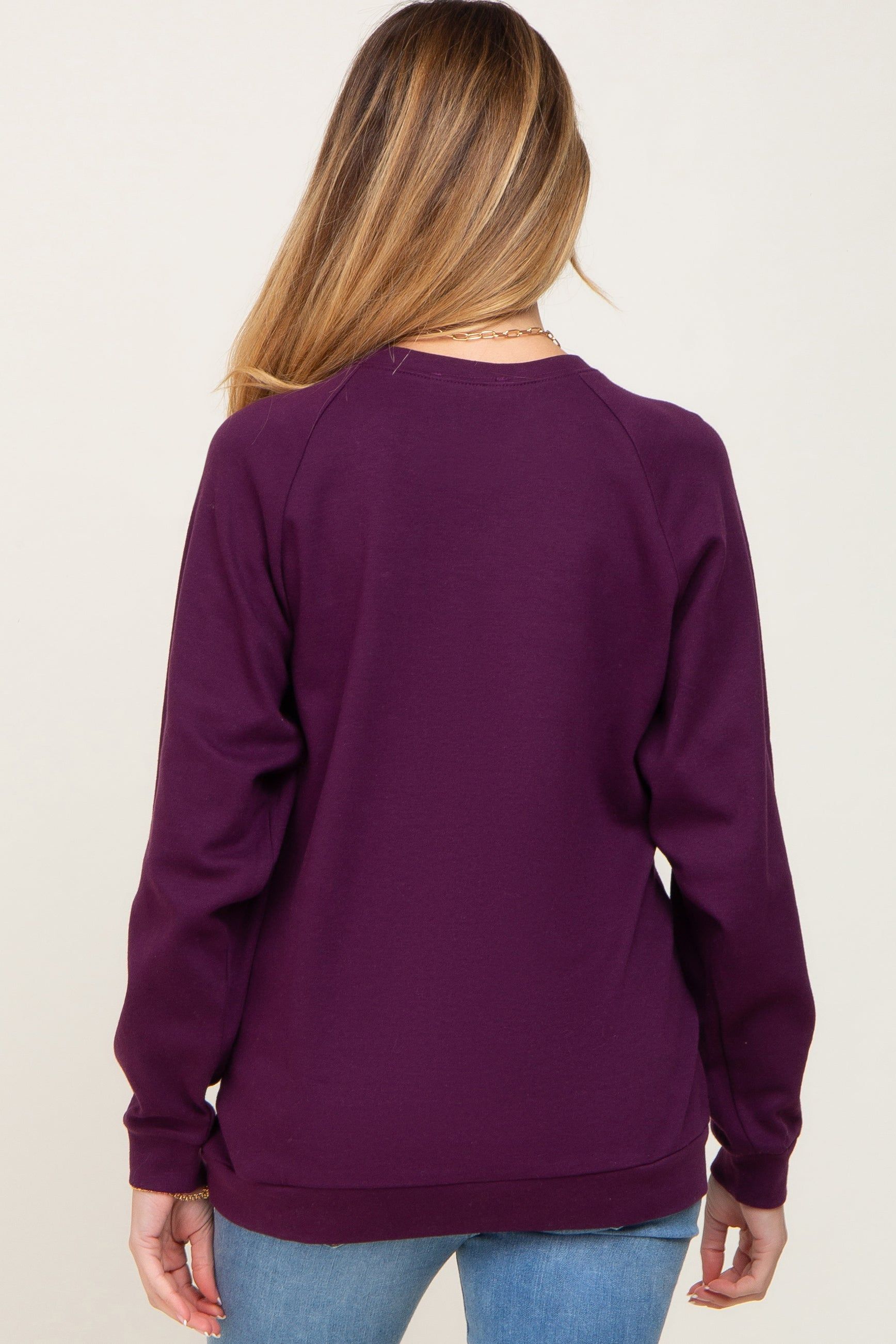 Plum Long Sleeve Maternity Top sold by Pinkblush product image thumbnail 3