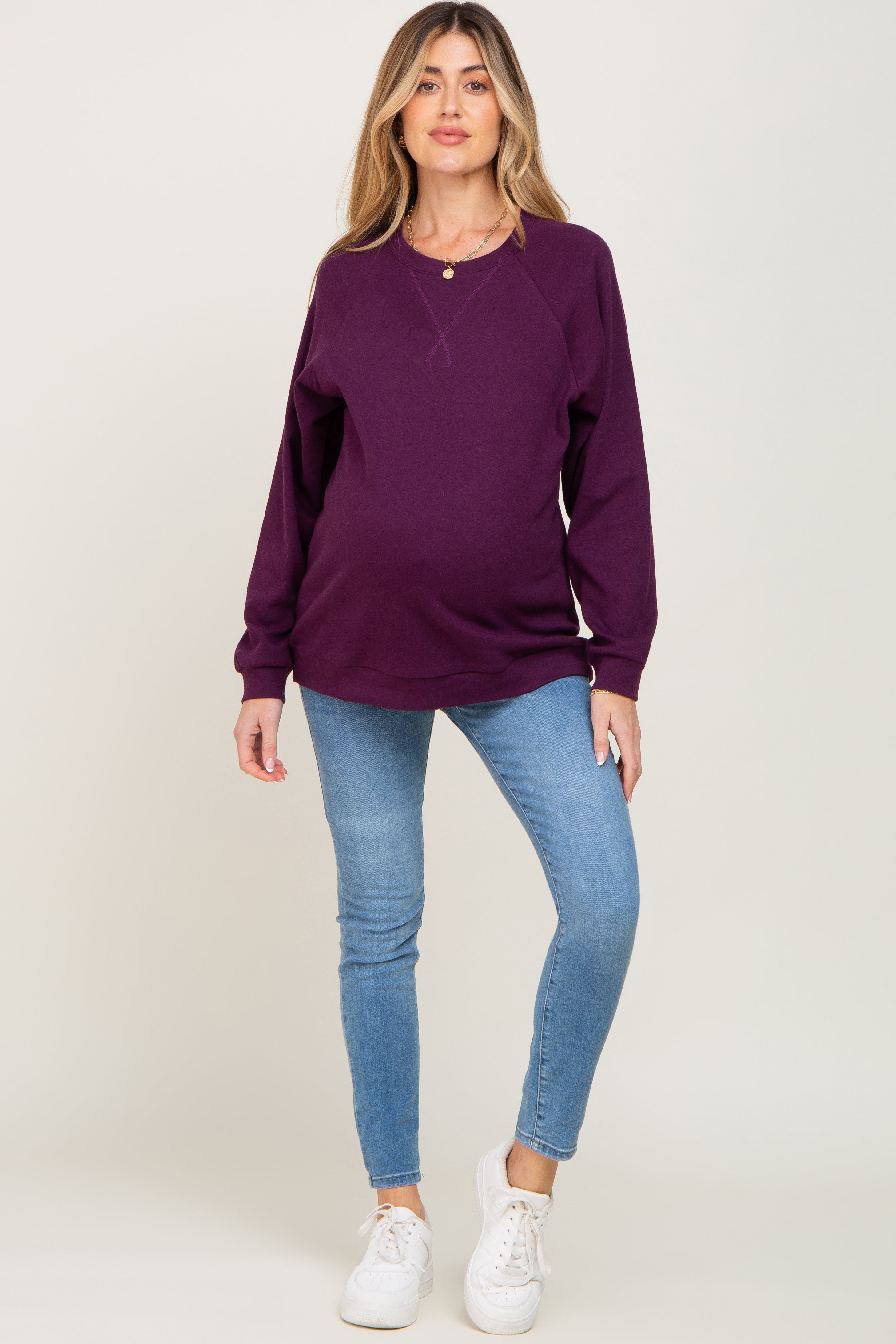 Plum Long Sleeve Maternity Top sold by Pinkblush product image thumbnail 4