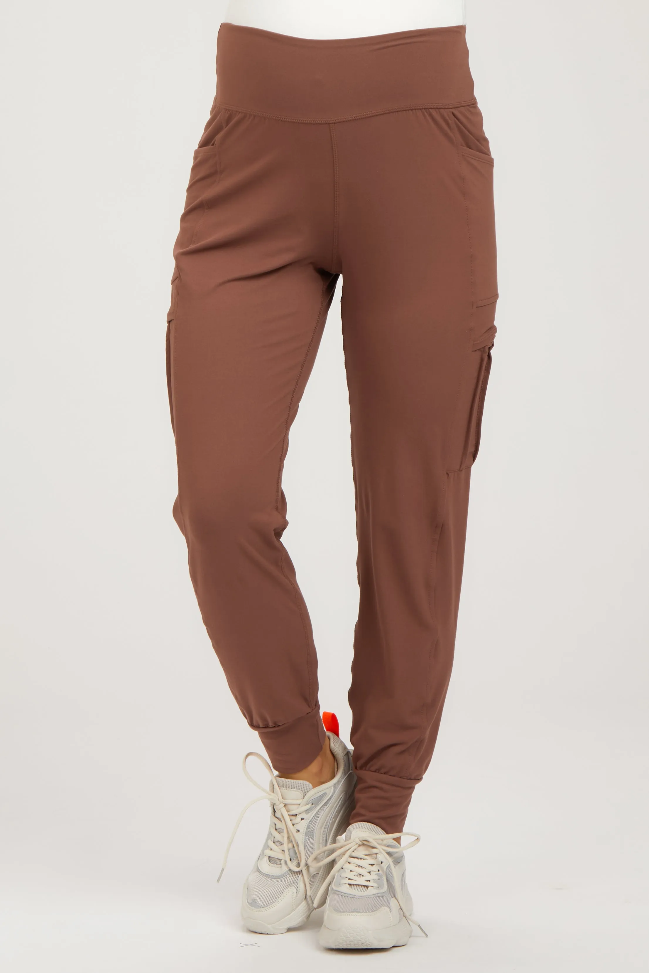 Brown Cargo Pocket Maternity Jogger Pants sold by Pinkblush product image thumbnail 2