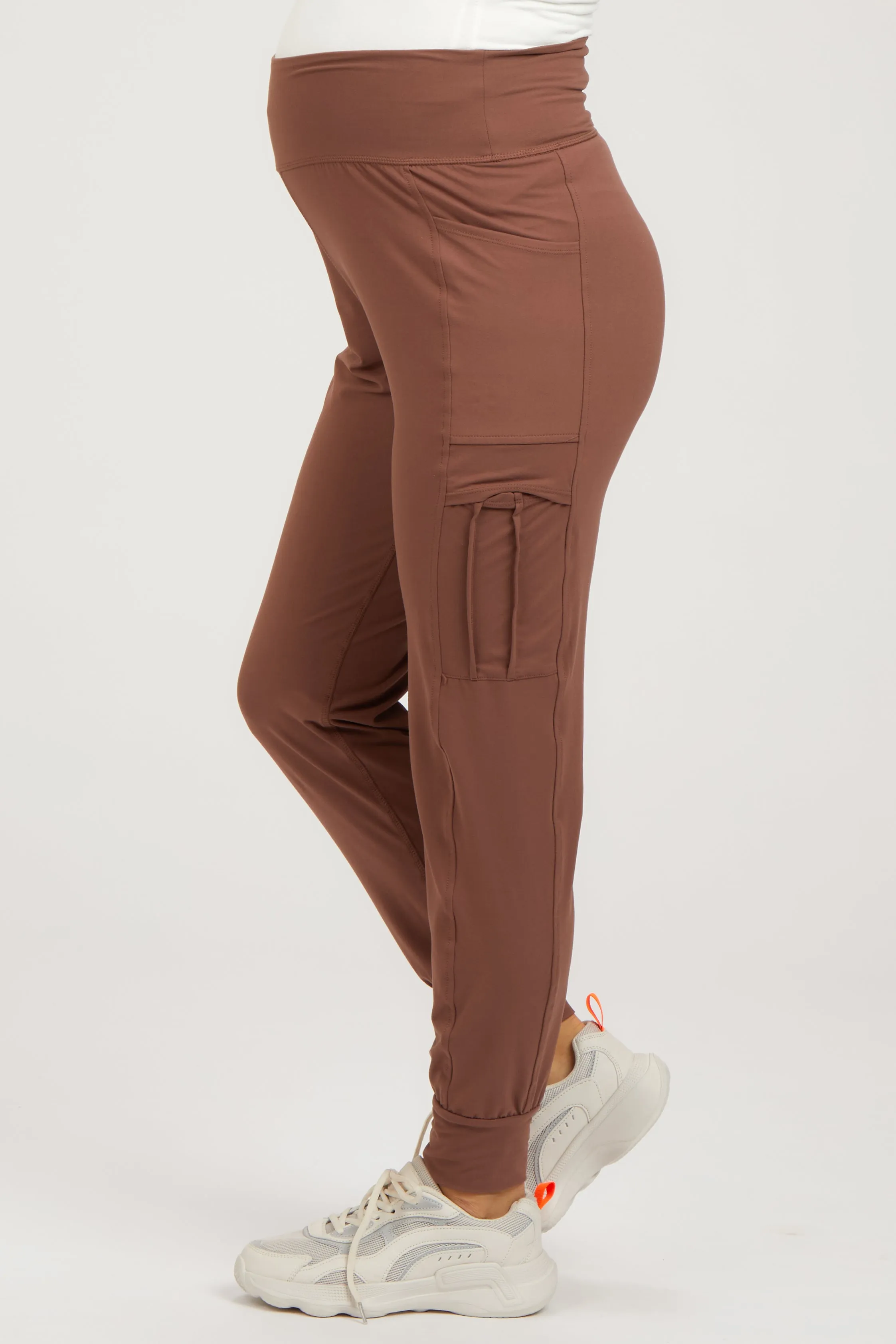 Brown Cargo Pocket Maternity Jogger Pants sold by Pinkblush product image thumbnail 3