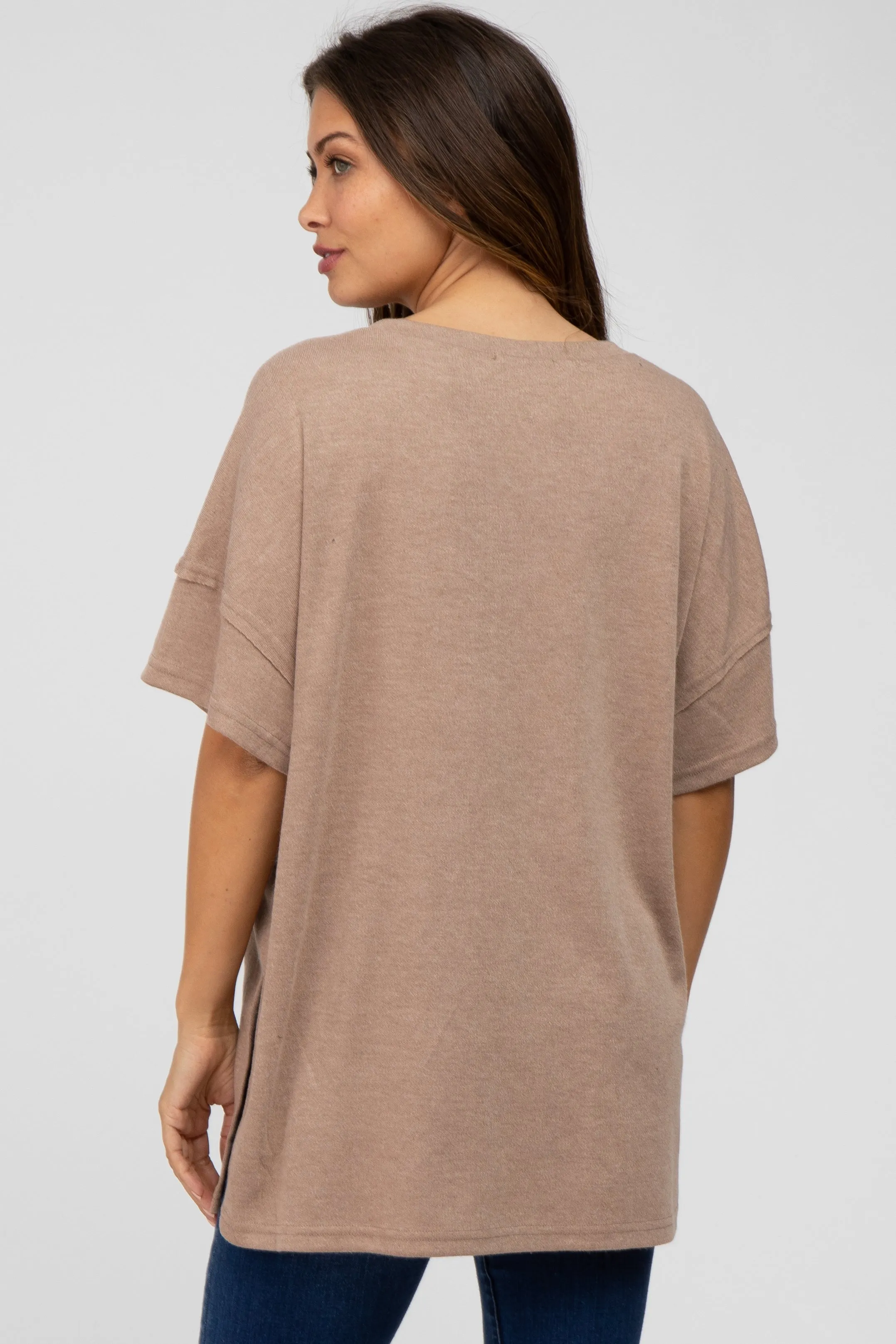 Mocha Knit Oversized Maternity Top sold by Pinkblush product image thumbnail 4