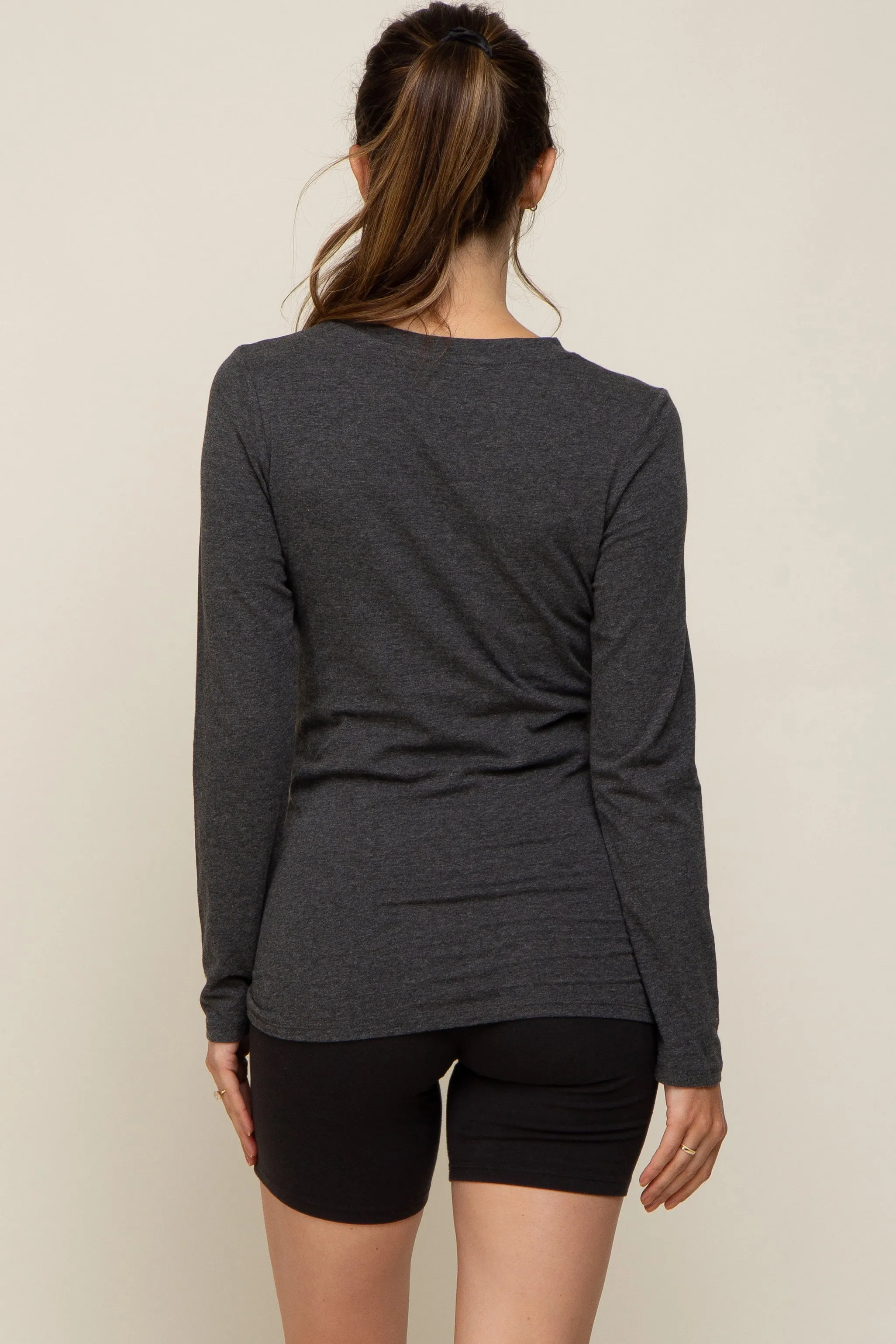 Charcoal Long Sleeve Maternity Top sold by Pinkblush product image thumbnail 4