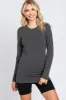Charcoal Long Sleeve Maternity Top sold by Pinkblush