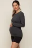 Charcoal Long Sleeve Maternity Top sold by Pinkblush