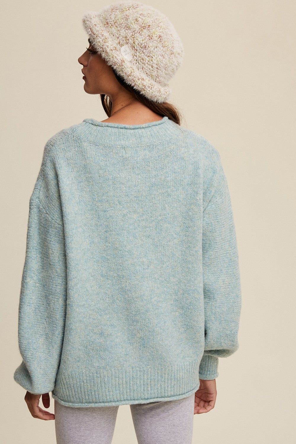 Jade Soft Knit Rolled Hem Sweater sold by Pinkblush product image thumbnail 3