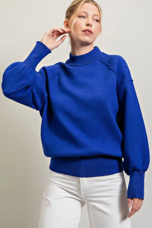 Royal Knit Long Sleeve Mock Neck Top sold by Pinkblush