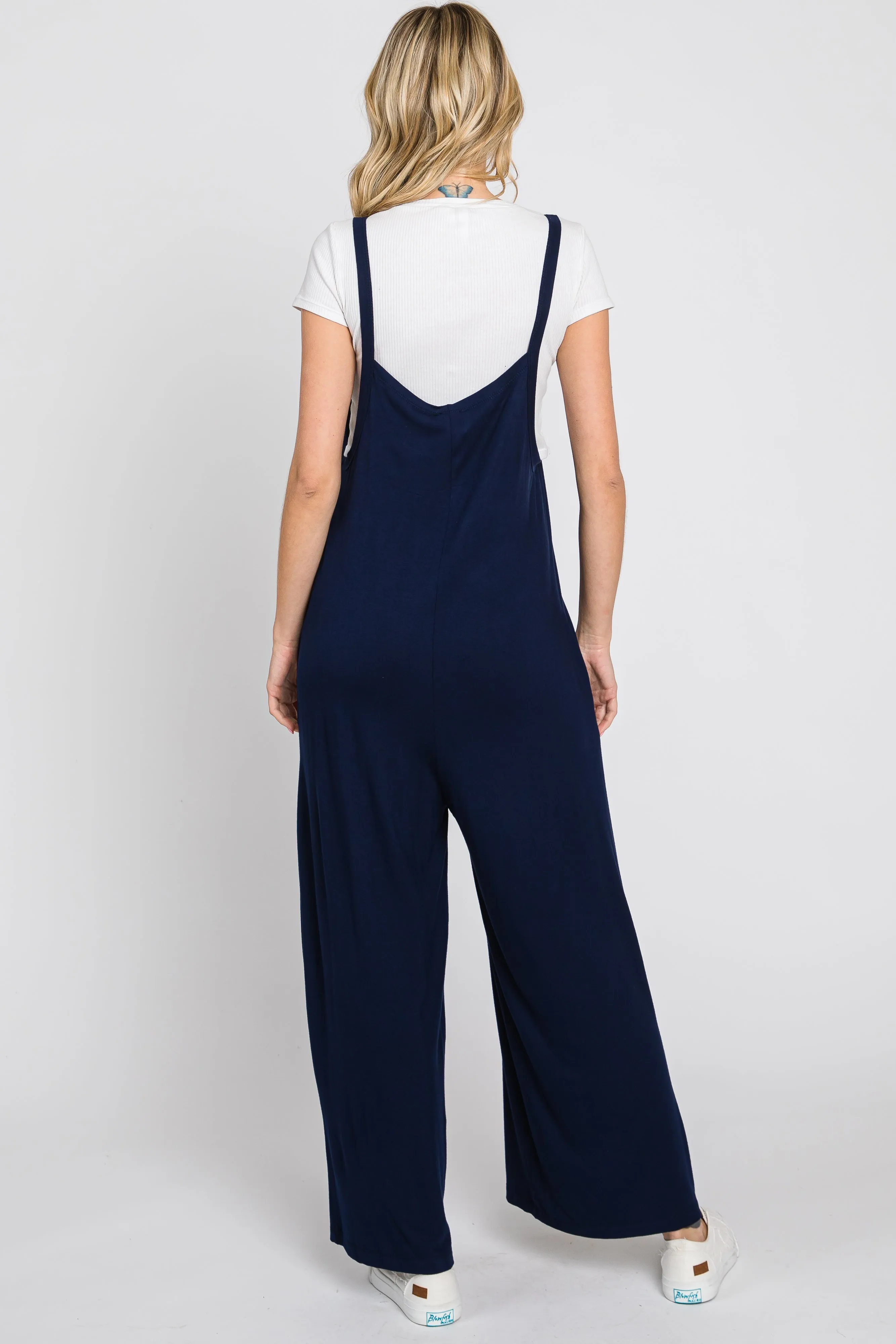 Dark Navy Sleeveless Wide Leg Jumpsuit sold by Pinkblush product image thumbnail 2