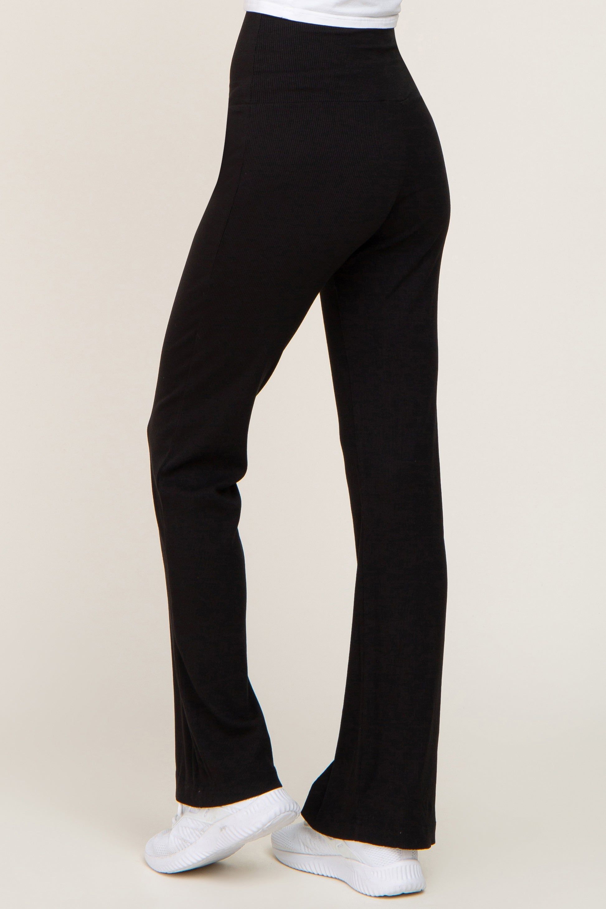 Black Ribbed Flare Pants sold by Pinkblush product image thumbnail 4