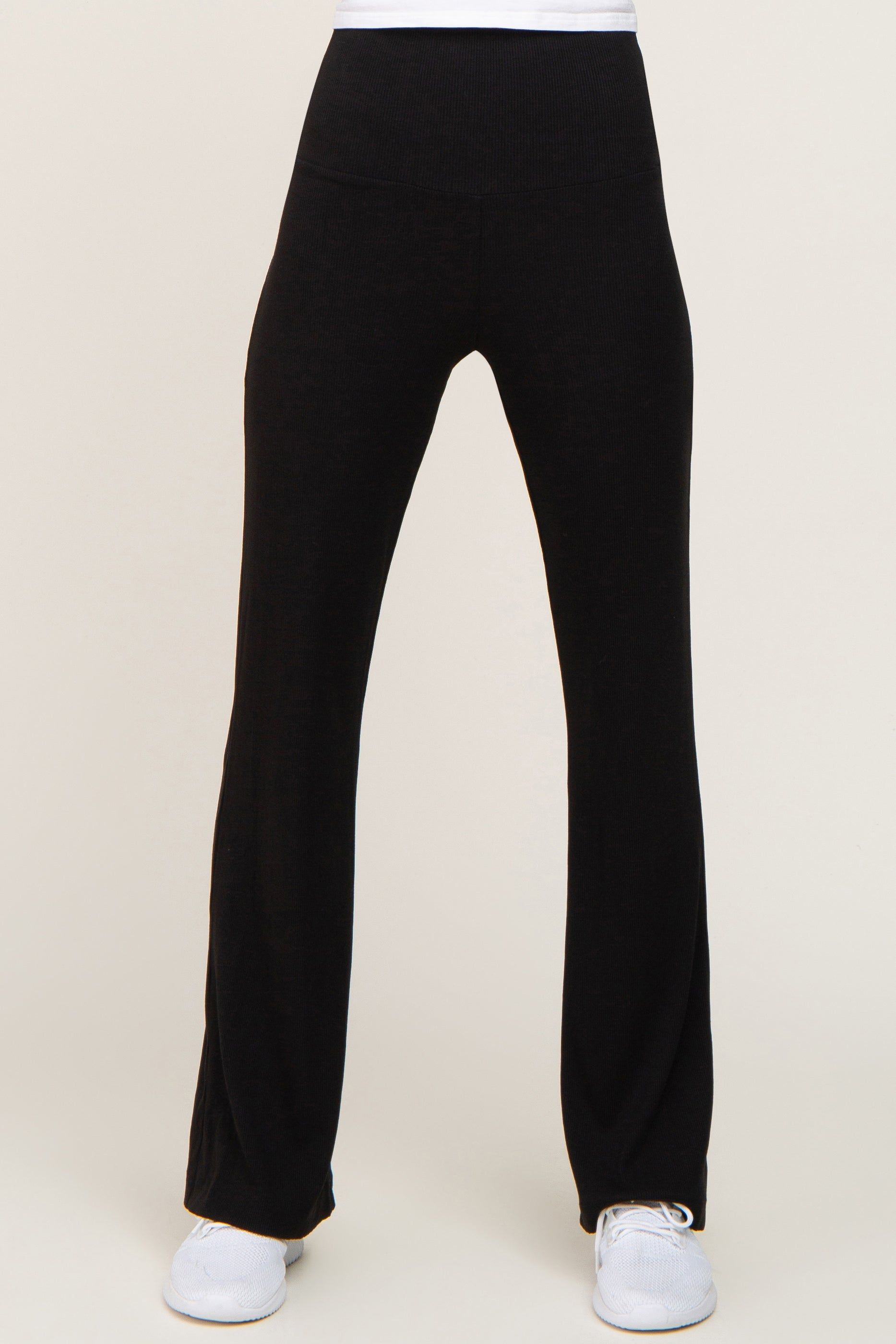 Black Ribbed Flare Pants sold by Pinkblush product image thumbnail 2