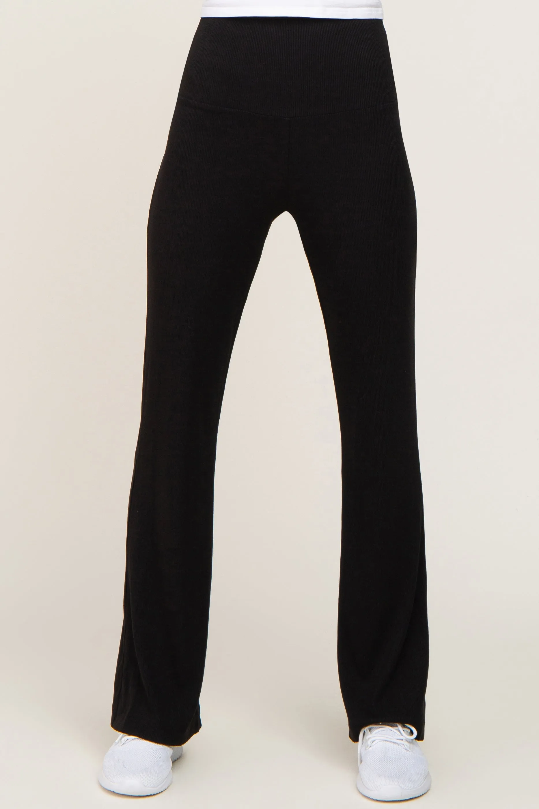 Black Ribbed Flare Pants sold by Pinkblush product image thumbnail 2
