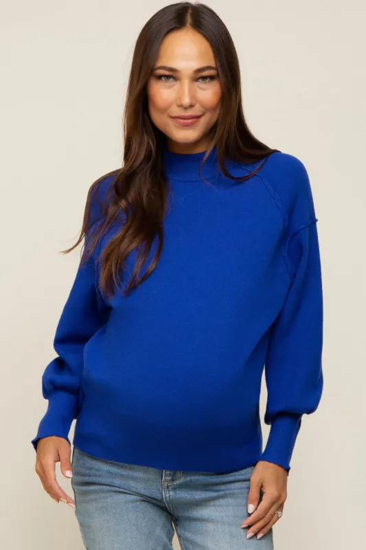 Royal Knit Long Sleeve Mock Neck Maternity Top sold by Pinkblush