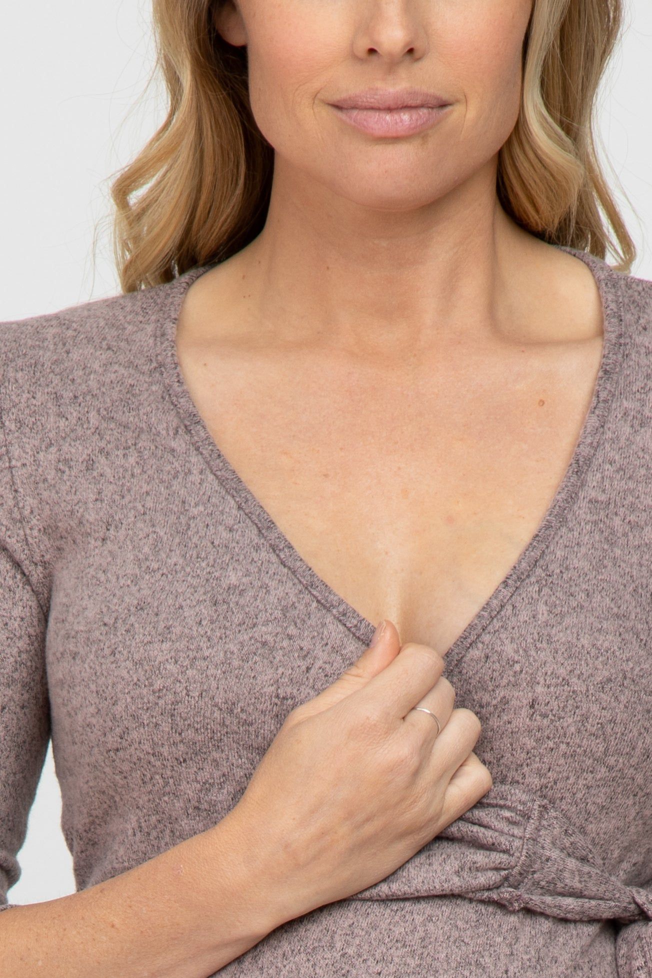 Pink Brushed Knit Maternity Wrap Top sold by Pinkblush product image thumbnail 5