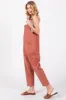 Mauve Button Down Cropped Jumpsuit sold by Pinkblush