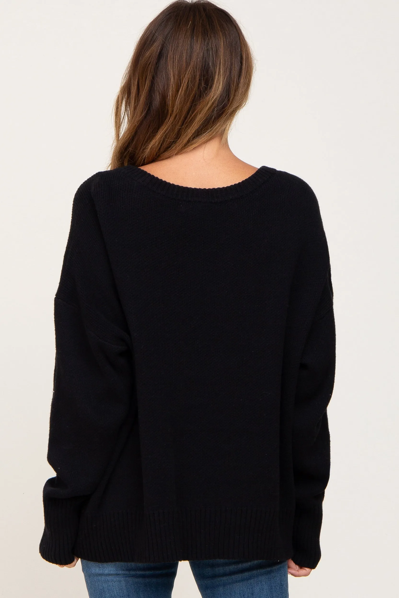 Black Ribbed Trim Sweater sold by Pinkblush product image thumbnail 3