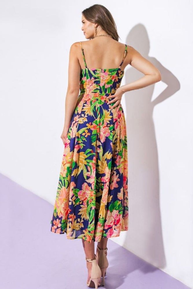 Navy Floral Midi Dress sold by Pinkblush product image thumbnail 3