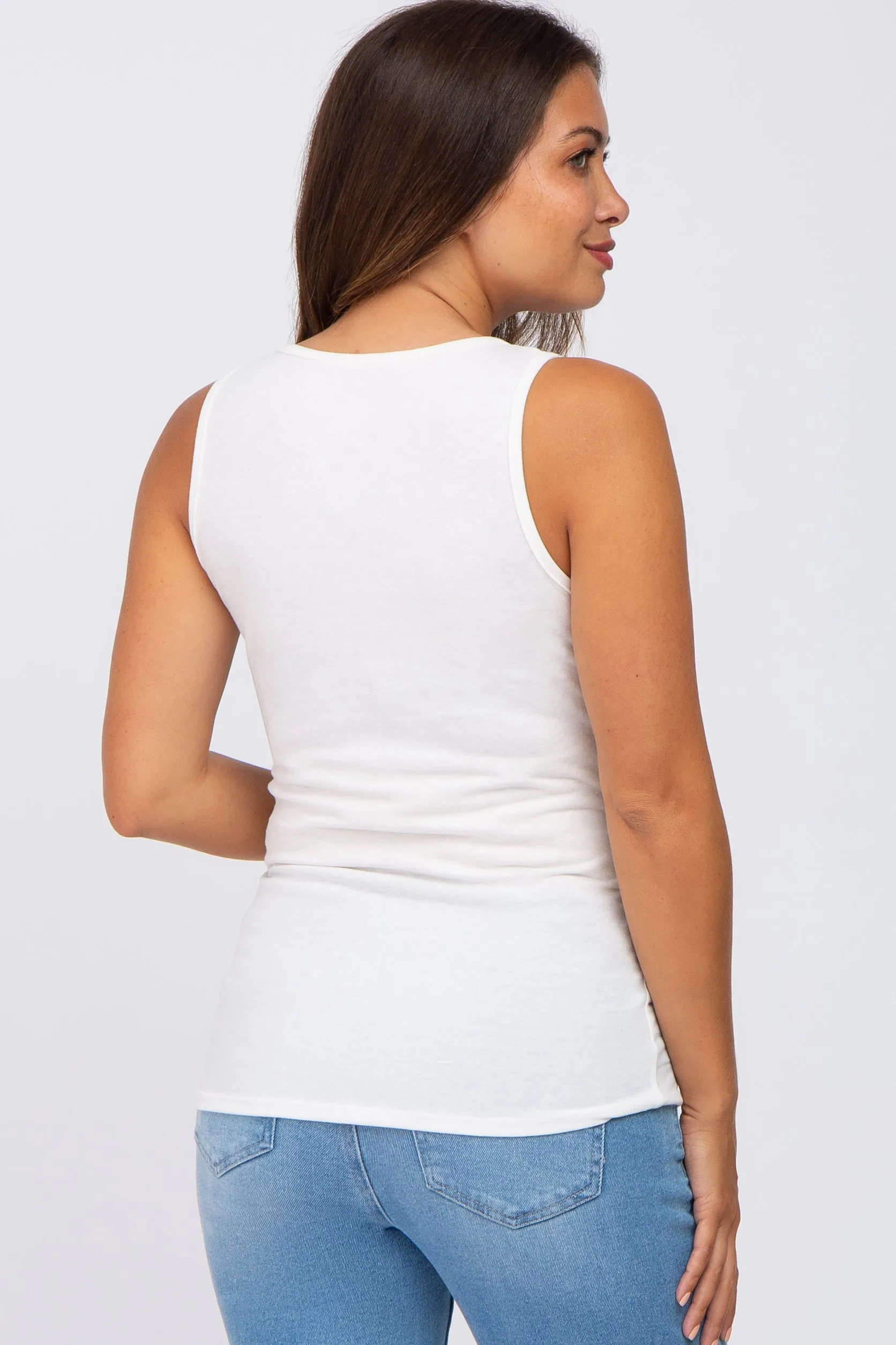 White Heathered Maternity Tank sold by Pinkblush product image thumbnail 3