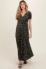 Black Floral Puff Sleeve V Neck Maternity Maxi Dress sold by Pinkblush