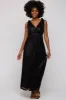 Black Sequin Sleeveless Wrap V-Neck Gown sold by Pinkblush