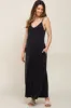 Black Sleeveless V-Neck Maternity Maxi Dress sold by Pinkblush