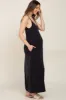 Black Sleeveless V-Neck Maternity Maxi Dress sold by Pinkblush