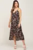 Black Floral Sleeveless Maternity Midi Wrap Dress sold by Pinkblush